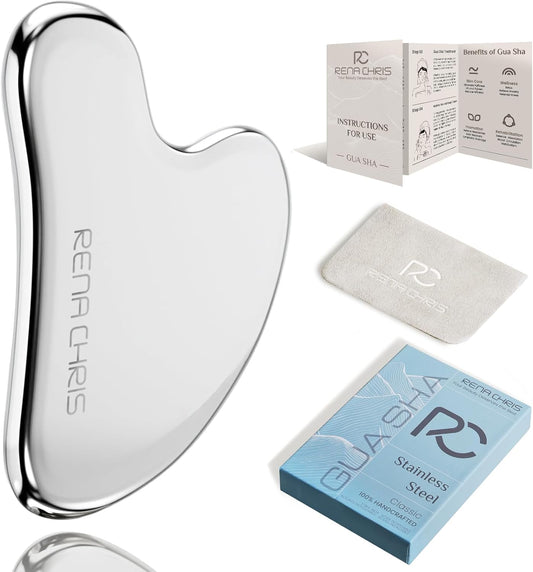 Stainless Steel Gua Sha Facial Tool for Acupuncture and Manual Massage, Ideal for Jawline Sculpting and Reducing Puffiness, Perfect Skin-Care Gift