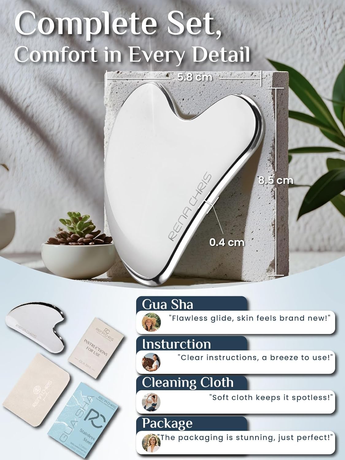 Stainless Steel Gua Sha Facial Tool for Acupuncture and Manual Massage, Ideal for Jawline Sculpting and Reducing Puffiness, Perfect Skin-Care Gift
