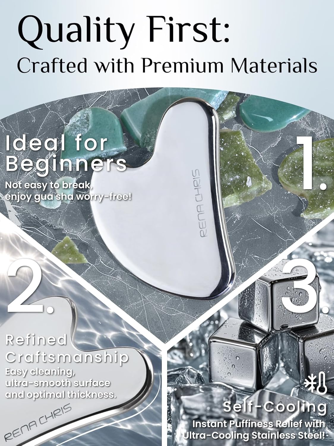 Stainless Steel Gua Sha Facial Tool for Acupuncture and Manual Massage, Ideal for Jawline Sculpting and Reducing Puffiness, Perfect Skin-Care Gift