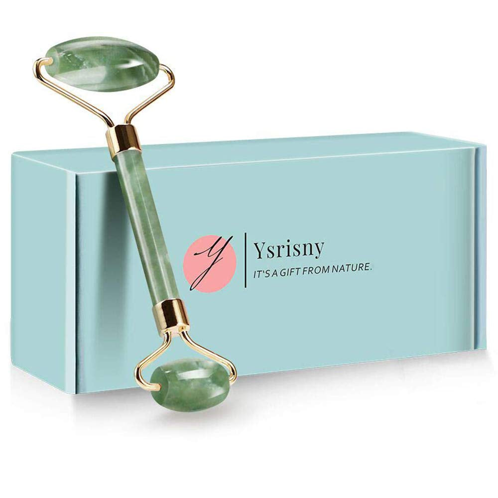 Ysrisny Gua Sha Facial Tools Jade Roller for Face - Facial Massage Tool for anti Aging Wrinkles and Skin Rejuvenate -100% Natural Jade Stone for Face Eyes (Jade Roller+Gua SHA)